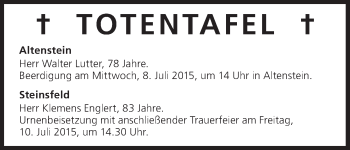 Anzeige von Klemens Englert von MGO