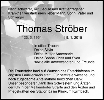 Anzeige von Thomas Ströber von MGO
