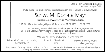 Anzeige von Donata Mayr von MGO