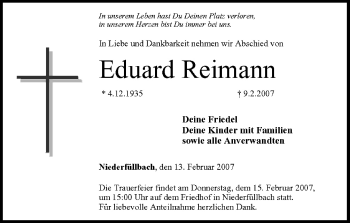 Anzeige von Eduard Reimann von MGO