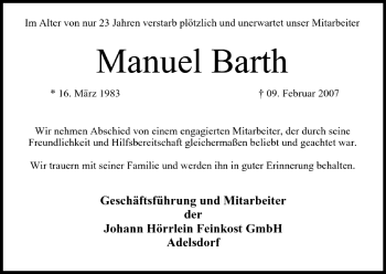 Anzeige von Manuel Barth von MGO