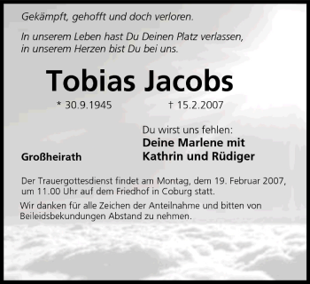 Anzeige von Tobias Jacobs von MGO