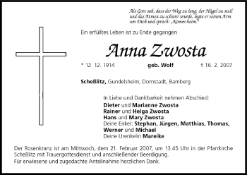 Anzeige von Anna Zwosta von MGO