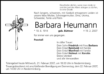 Anzeige von Barbara Heumann von MGO
