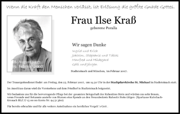 Anzeige von Ilse Kraß von MGO