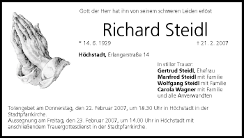 Anzeige von Richard Steidl von MGO