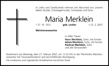 Anzeige von Maria Merklein von MGO