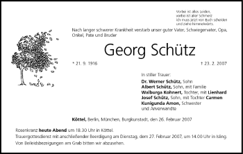 Anzeige von Georg Schütz von MGO