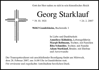 Anzeige von Georg Starklauf von MGO