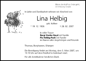 Anzeige von Lina Helbig von MGO
