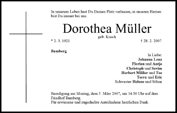 Anzeige von Dorothea Müller von MGO