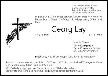 Anzeige von Georg Lay von MGO