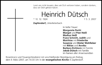 Anzeige von Heinrich Dütsch von MGO