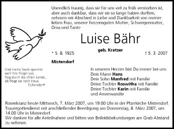 Anzeige von Luise Bähr von MGO