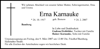 Anzeige von Erna Kamauke von MGO