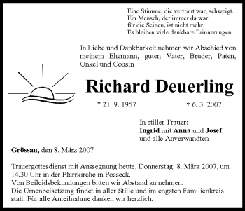 Anzeige von Richard Deuerling von MGO