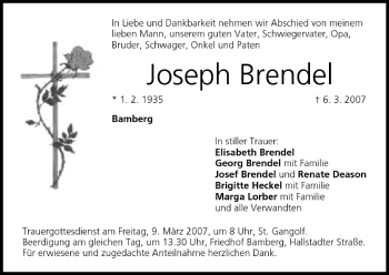 Anzeige von Joseph Brendel von MGO
