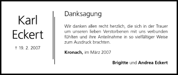 Anzeige von Karl Eckert von MGO