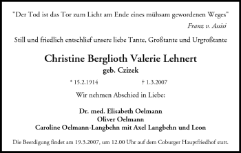 Anzeige von Christine Berglioth Valerie Lehnert von MGO