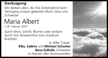 Anzeige von Maria Albert von MGO