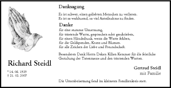 Anzeige von Richard Steidl von MGO