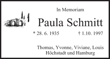 Anzeige von Paula Schmitt von MGO