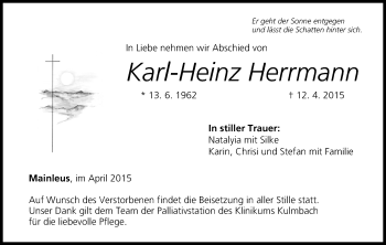 Anzeige von Karl-Heinz Herrmann von MGO