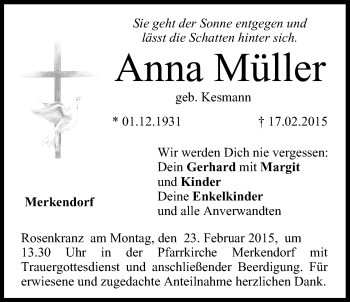 Anzeige von Anna Müller von MGO