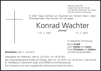 Anzeige von Konrad Wachter von MGO