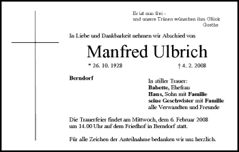 Anzeige von Manfred Ulbrich von MGO