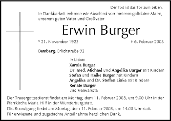 Anzeige von Erwin Burger von MGO