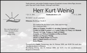Anzeige von Kurt Weinig von MGO