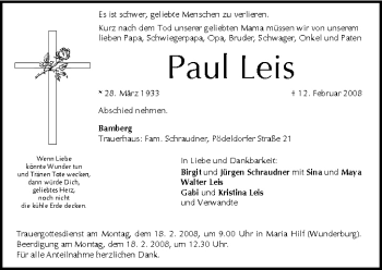 Anzeige von Paul Leis von MGO