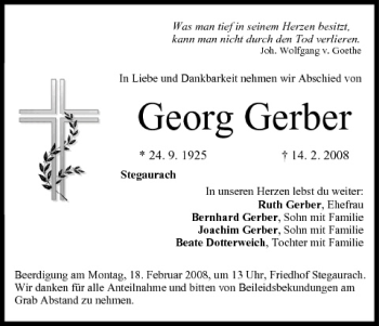 Anzeige von Georg Gerber von MGO