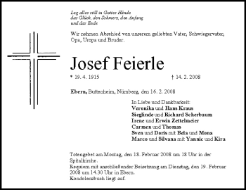 Anzeige von Josef Feierle von MGO