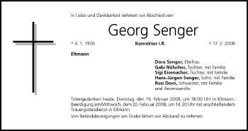 Anzeige von Georg Senger von MGO