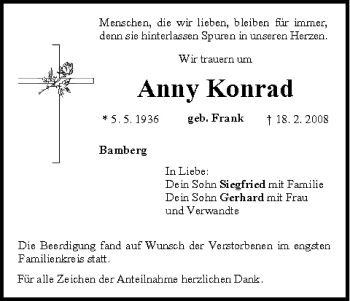 Anzeige von Anny Konrad von MGO