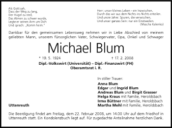 Anzeige von Michael Blum von MGO