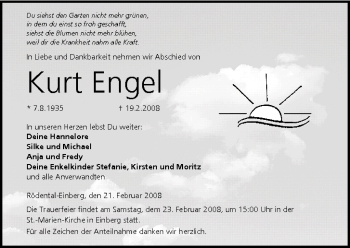 Anzeige von Kurt Engel von MGO