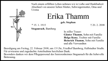 Anzeige von Erika Thamm von MGO