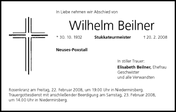 Anzeige von Wilhelm Beilner von MGO