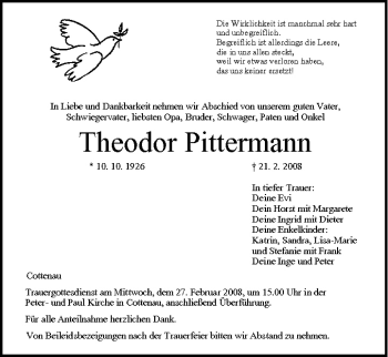 Anzeige von Theodor Pittermann von MGO