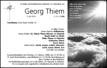 Anzeige von Georg Thiem von MGO