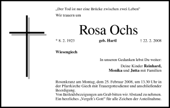 Anzeige von Rosa Ochs von MGO