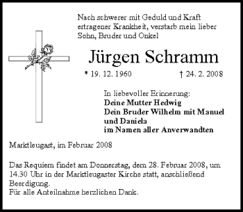 Anzeige von Jürgen Schramm von MGO