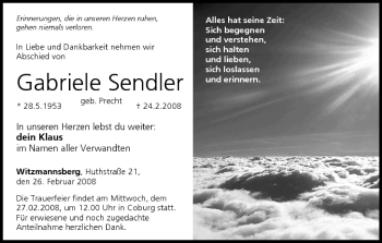 Anzeige von Gabriele Sendler von MGO