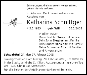 Anzeige von Katharina Schnittger von MGO