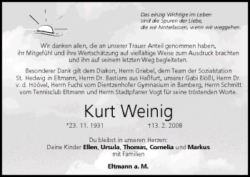 Anzeige von Kurt Weinig von MGO