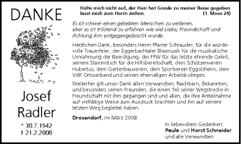 Anzeige von Josef Radler von MGO