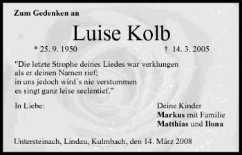 Anzeige von Luise Kolb von MGO
